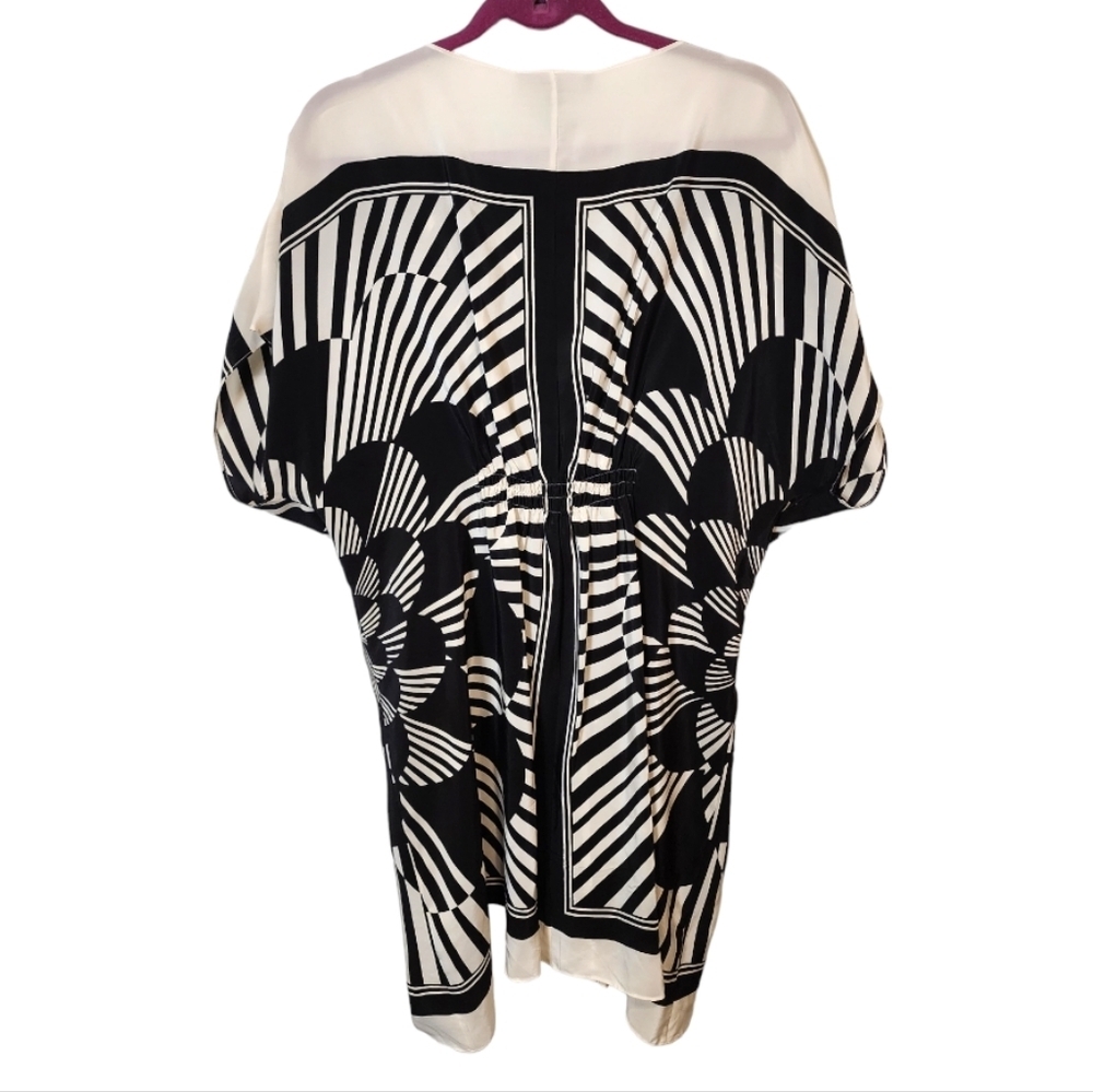 BCBG Max Azria Striped Silk Kimono Mini Dress without Belt, Size XS - Picture 3 of 5
